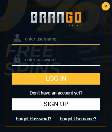 Brango Casino Australia login